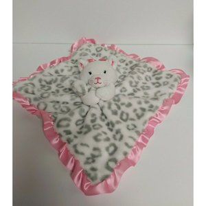 Okie Dokie Lovey Kitty Cat Leopard Satin Security Blanket